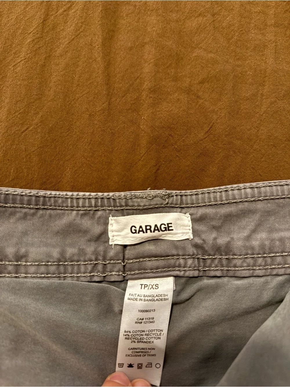 Garage Light Gray Mini Skirt with Cargo Detail